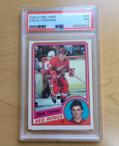 STEVE YZERMAN 1984-85 O-Pee-Chee ROOKIE Detroit Red Wings PSA 7 HOF Top OPC RC
