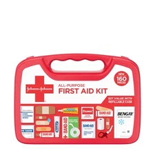 	Johnson & Johnson All-Purpose Portable First Aid Kit 160 Pieces for Minor Wo...
