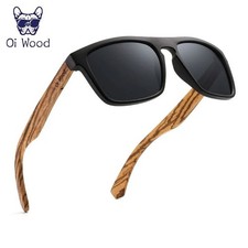 Oi Wood Polarized Wooden Sunglasses Men TR90 Frame Fashion Sun Glasses UK
