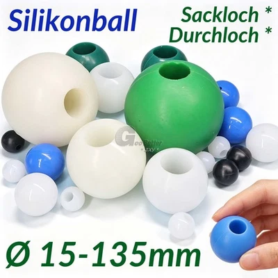 Silikon 15-135 mm Kugeln Bouncy Ball Rund mit Loch Silikonkugeln Ventilkugeln - Bild 1 von 4