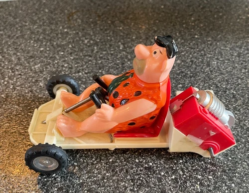 VINTAGE 1962 MARX FRED FLINTSTONE GO-KART Friction Toy Hong Kong
