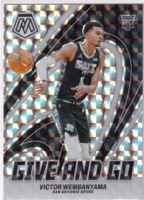 2023-24 Panini Mosaic NBA No. 12 Victor Wembanyama Rookie Give and Go Silver