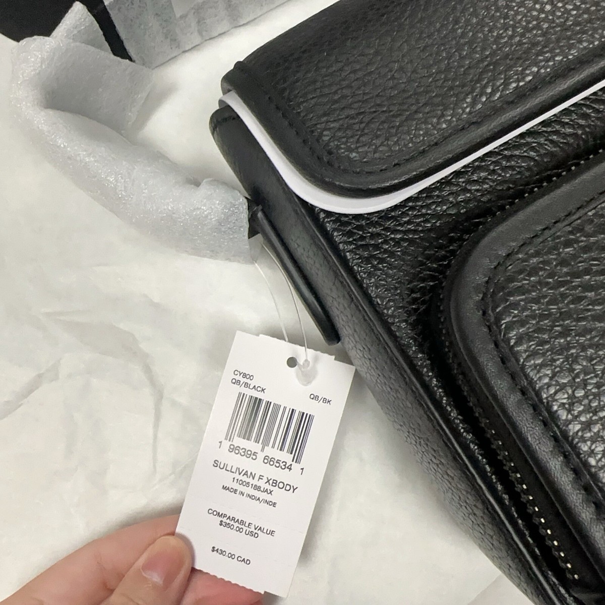 NWT Coach CY800 Leather Sullivan Leather Flap Crossbody Black