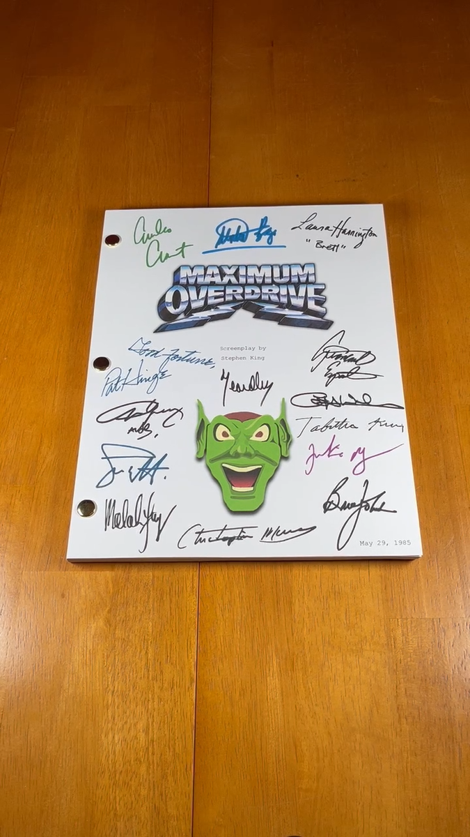 Maximum Overdrive Script Signed- Autograph Reprints- 114 Pages