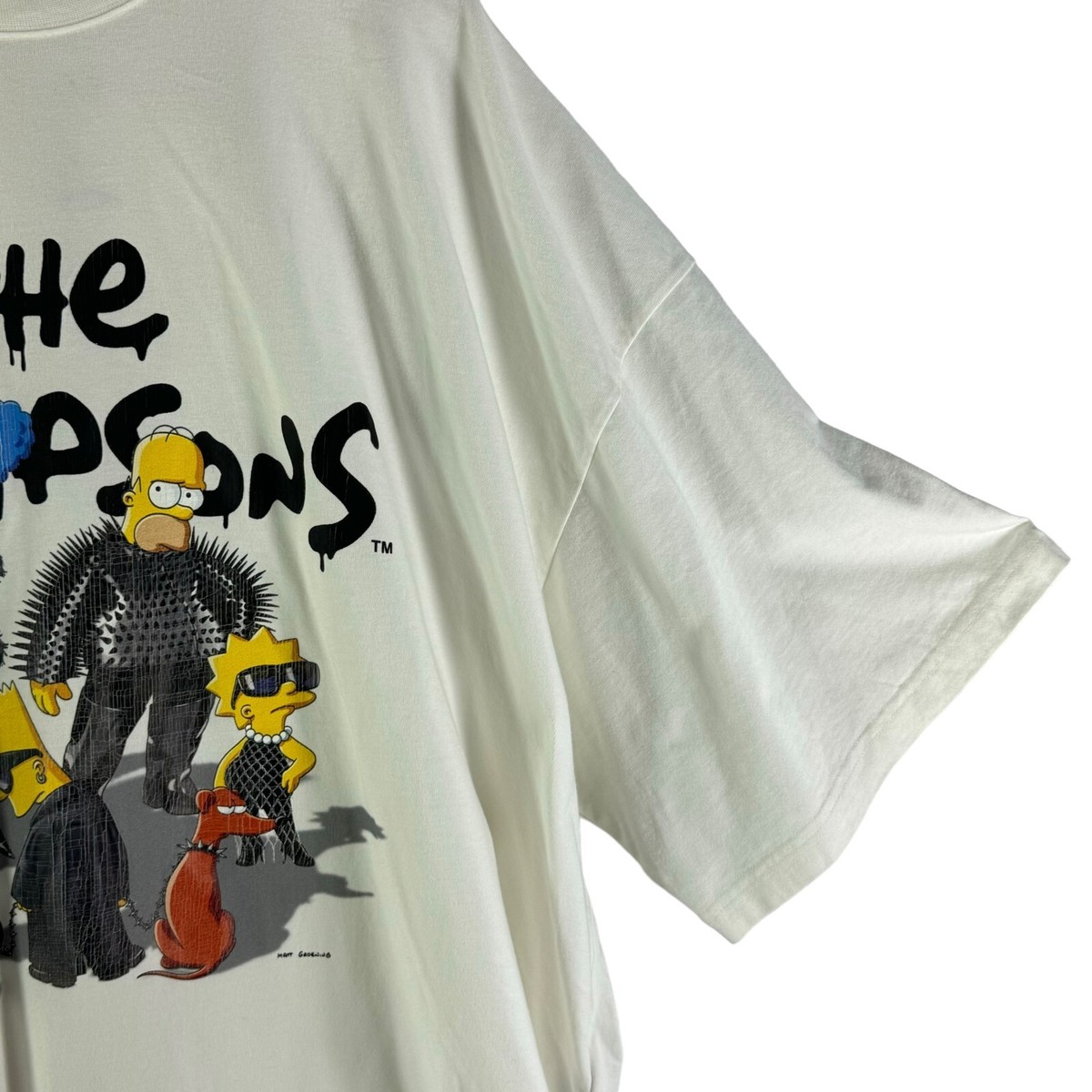BALENCIAGA UNIFIT ホワイト Tシャツ Balenciaga Unifit White The Simpsons Print Cotton Oversized