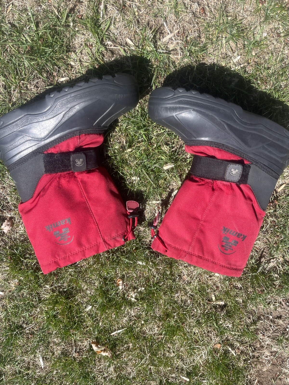 Kamik Snow Boots Waterproof Youth Red and Black Insulated Size 3-image