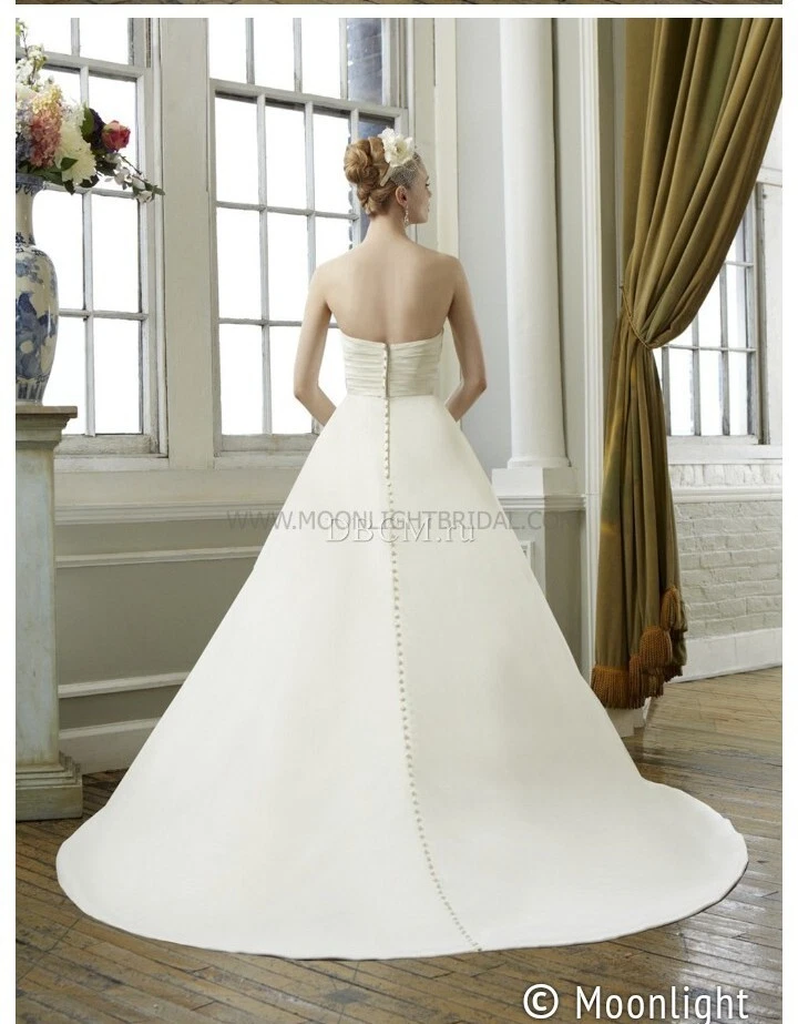 Moonlight Ivory Wedding Dress Sz 10 Convertible Top Style NWOT  - Image 3 of 4