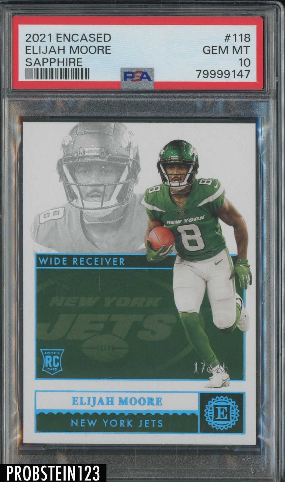 Elijah Moore Panini Encased #118 Sapphire