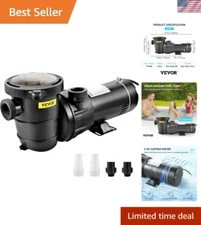 Whisper-Quiet 2.0HP Above Ground Pool Pump, 25 lbs with 53 ft Lift,  Approved