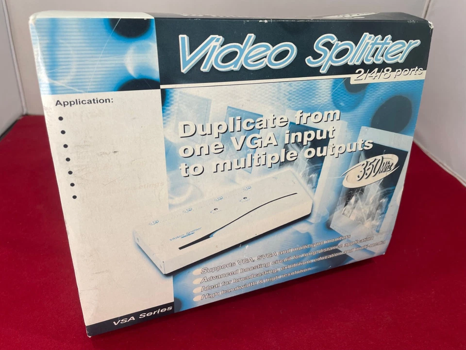 New Boxed 4port Video Splitter supports VGA, SVGA 350Mhz Rextron VSA14 VAT Incl. - Image 2 of 4