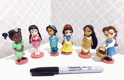 6 x Disney Store Mini Princess Animator's Collection Figuren / Tortenaufleger