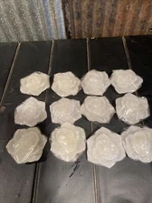 New Lot Of 12 White Floating Flower Candles 3” Diameter