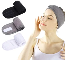 3-Pack Stretchable Spa Facial Headbands – Makeup, Shower, Bath & Sport Wraps