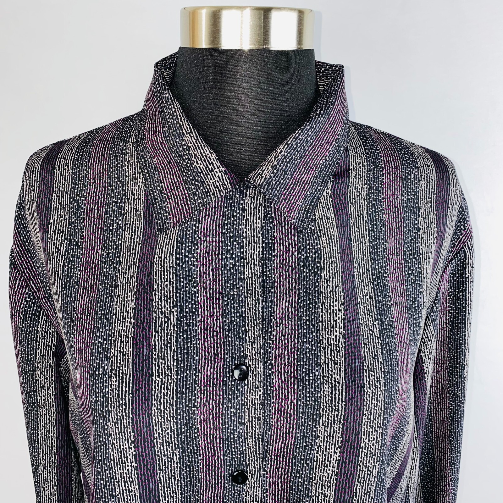 Notations Womens Large L Polyester Button Down Pu… - image 2