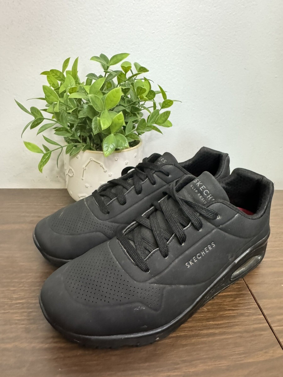 Skechers Womens 9 Black Sneakers Wedge Slip Resistant Bounce Heel