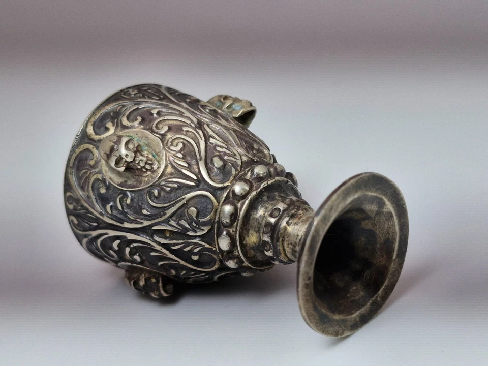 Antigua Copa Plata de Ley 88 Memento Mori Calavera Victoriana Foto 4 de 4