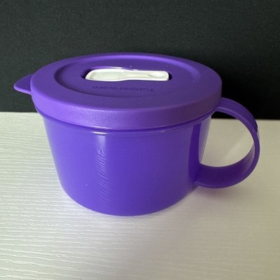 Tupperware Crystalwave Plus soup mug microwavable Purple 2 cup/ 500ml New