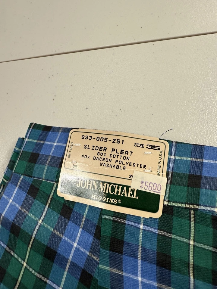 VTG Higgins Pants Mens 35x37 Plaid Dress Slacks Golf Hippie Disco Trousers 70s - Image 2 of 4