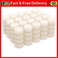 Unscented Smokeless Long Burning Tea Light Candles Clear Cup 24 Pack 8 Hour