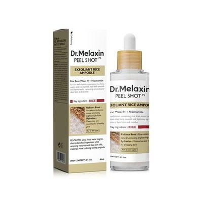 DUO-Dr.Melaxin PEEL SHOT GLOW EXFOLIANT RICE AMPOULE 80ml (WHITE / BLACK RICE) 