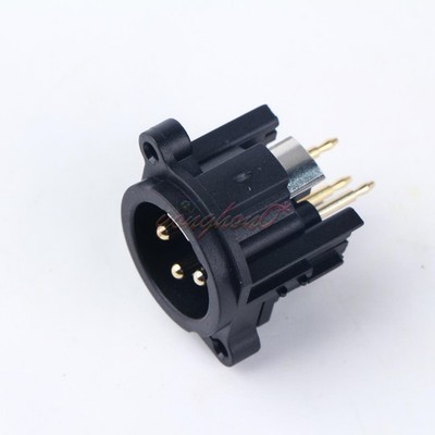 1Pcs XLR 3 Pin Panel Mount Male Chassis Socket Connector New *la