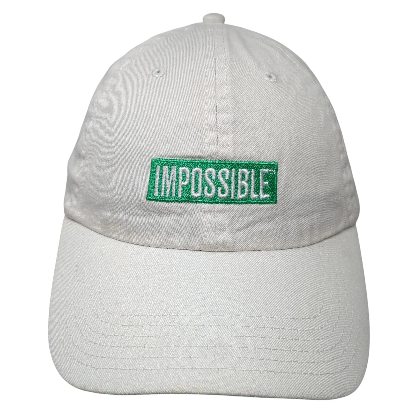Impossible Slideback Baseball Cap White One Size Adjustable Embroidered Otto