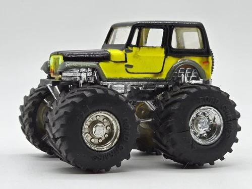 Custom Vintage MATCHBOX SUPER CHARGERS MUD MONSTER TRUCK JEEP 1985 Yellow Loose