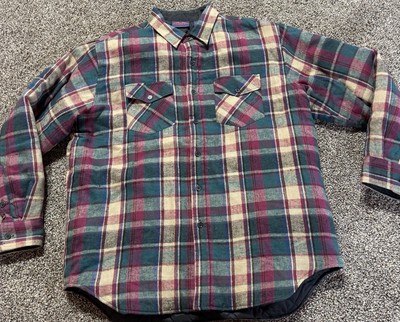Dakota Mens Jacket Size Large Plaid Button Up Insulated Flannel Pockets 