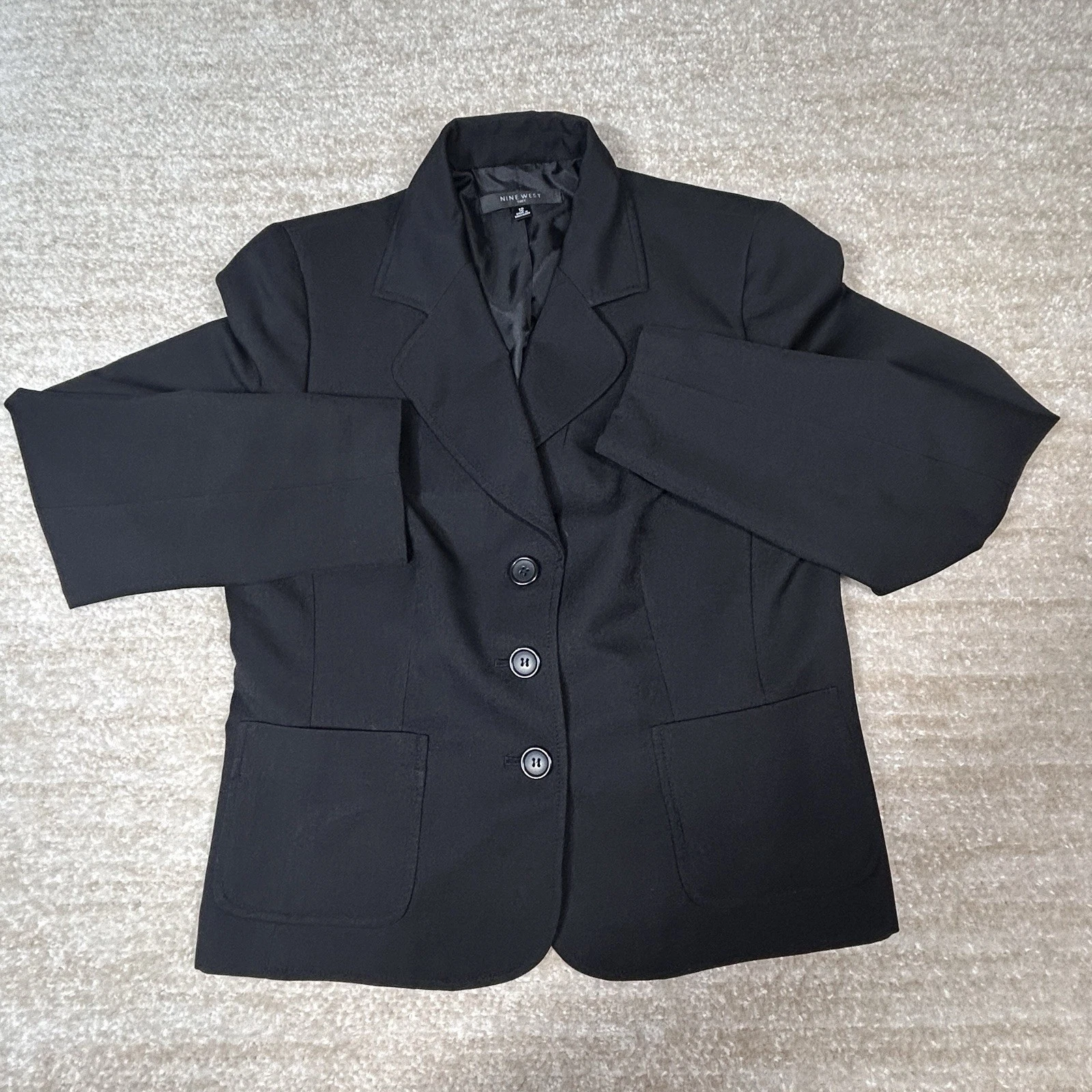 VETEMENTS Blazer Nine West donna 12 nero giacca tuta tre bottoni carriera ufficio lavoro