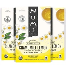 Numi Organic Chamomile Lemon Tea, 18 Count (Pack of 3), Herbal Teasan