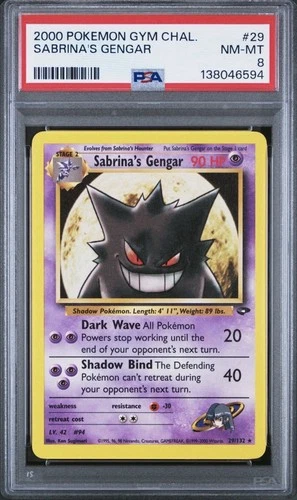 Pokémon Sabrina's Gengar Gym Challenge 29/132 PSA 8 Rare Unlimited Regular