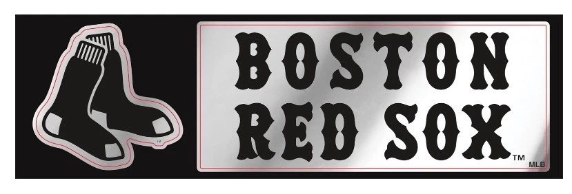 Boston Red Sox MLB Black Metal License Plate Frame Set w/2 Multi Use Team Decals - Image 3 of 3