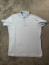 Johnnie-O Polo Shirt Mens XL Blue Floral Short Sleeve Golf Performance Stretch