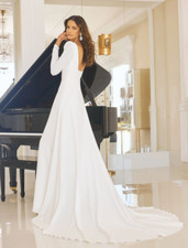 Pronovias 'BETSY' A-line Crepe Wedding Dress Size US10 - MSRP 2570 NWT 65 OFF