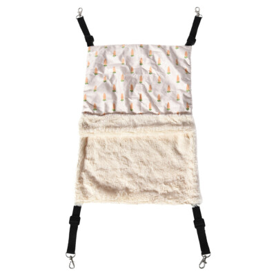 Duvo+ Hängendes Bett Carrot für Nagetiere Plüsch 47x32cm weiß Käfigzubehör