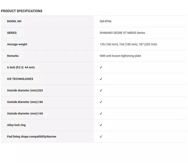 Shimano Deore XT SM-RT86 - Ice-Tech Brake Disc Rotor - 6-bolt 180mm UK STOCK - Image 4 of 4