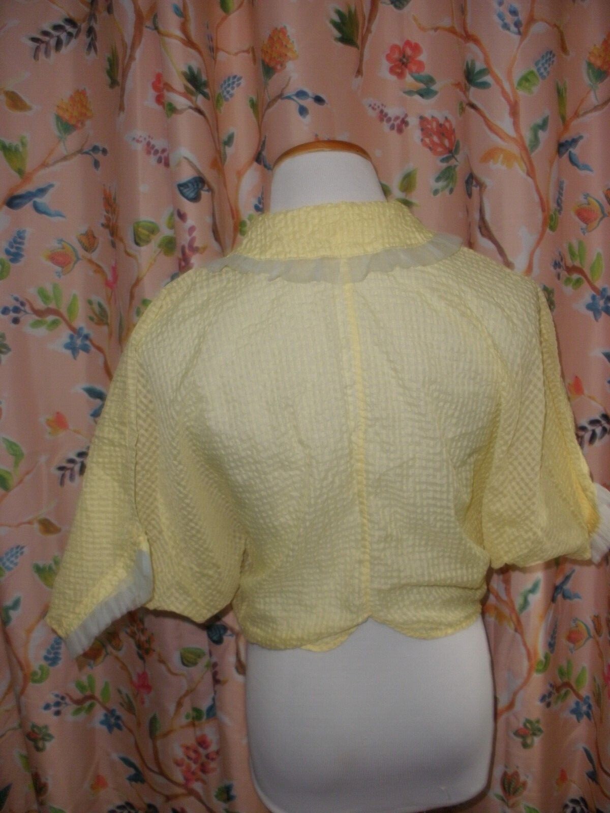 Vintage Yellow Puckery Nylon Bed Jacket Medium eBay