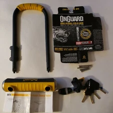 OnGuard 8003 Pitbull Std U-Lock Black, 9.06" x 4.53" shackle, bike, motorcycle