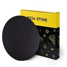 Menesia 12 Inch Black Non-stick Ceramic Pizza Stone Pan, Baking Stones for 