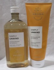 Bath Body Works Aromatherapy Wash Set 2 SIMPLY UNWIND - Sandalwood Vanilla