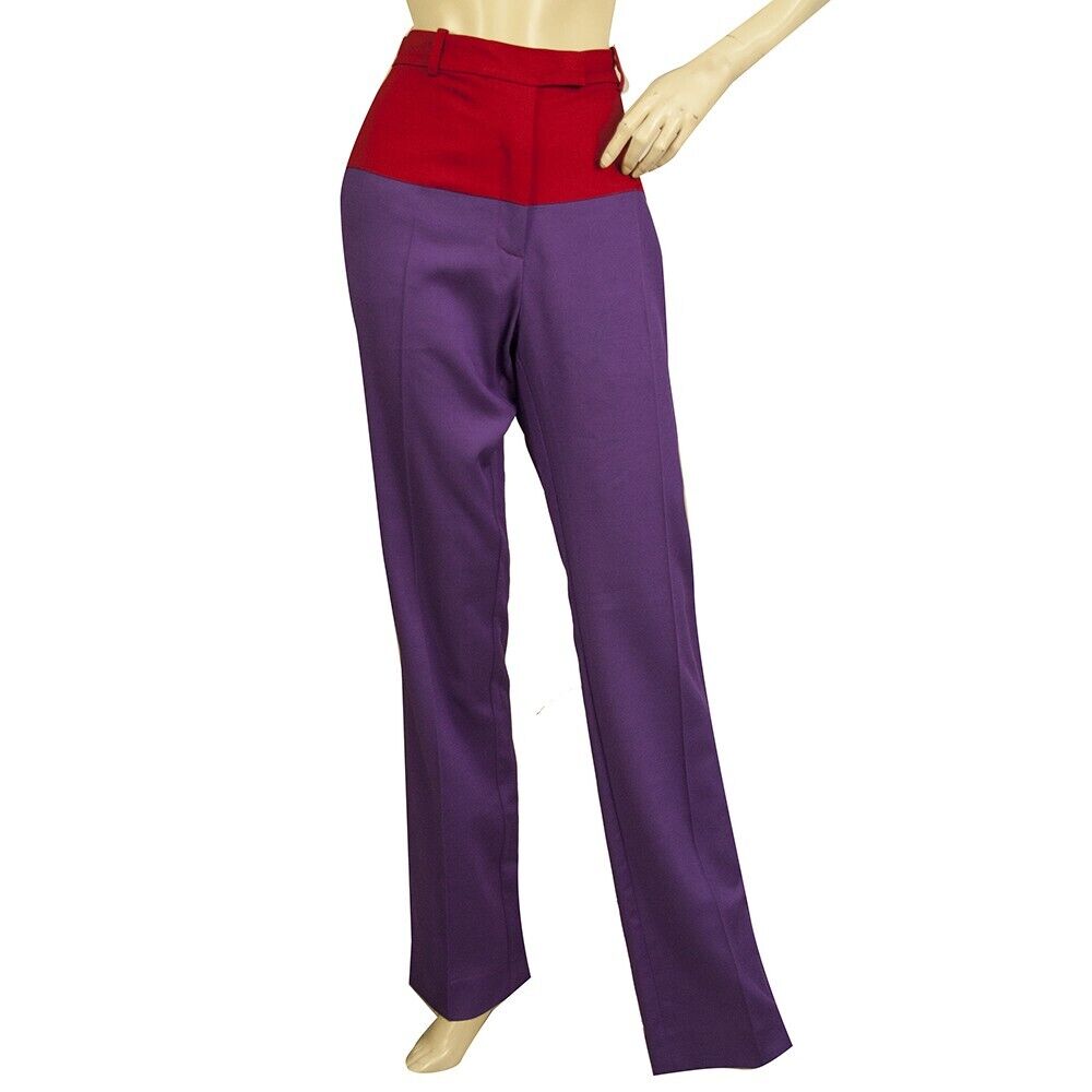 パンツ PINKO Women Straight Pants 105139 A2L8R62 Purple Pinko Purple & Red Straight Leg High Waist trousers pants