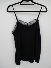 APT 9 Womens Cami Large Black Cami Lace Trim Sleeveless Stretch Casual Knit