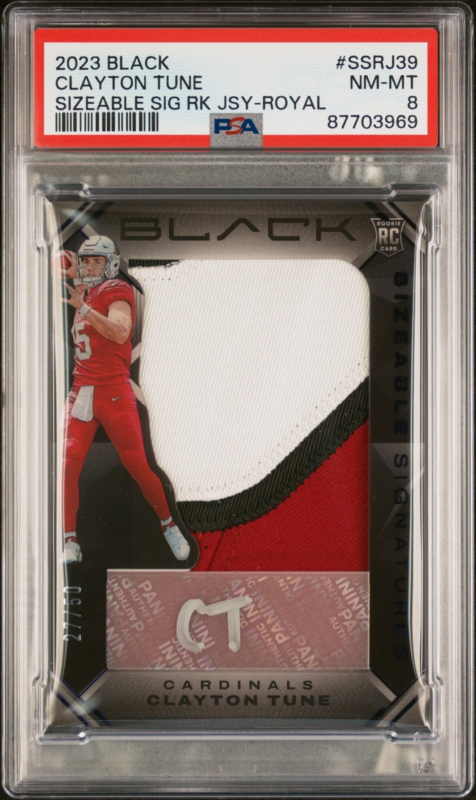 Clayton Tune Panini Black Sizeable Signatures Rookie Jersey #SSRJ39 Royal