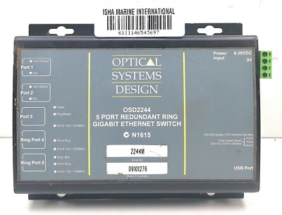 Optical System Design OSD2244 Self-Healing Redundant Ring Ethernet Switch