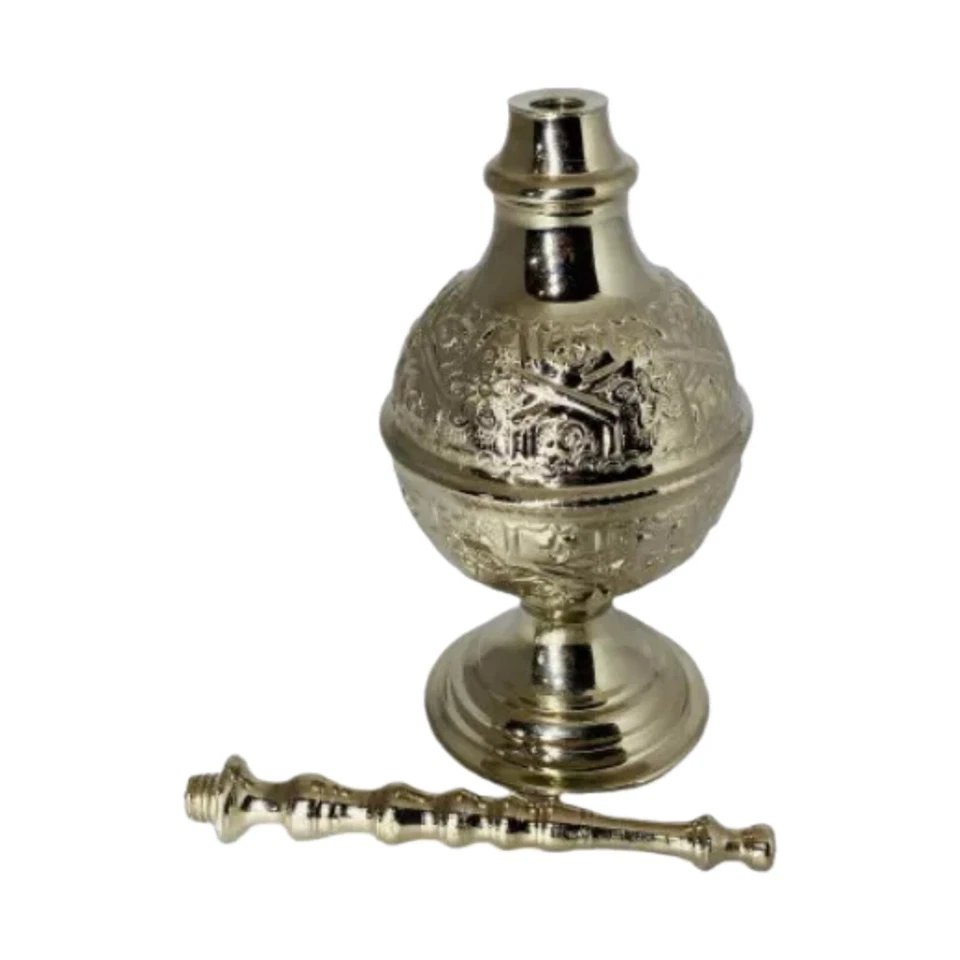 Aspersor de agua de rosas de plata marroquí - Botella de perfume de metal grabada a mano Foto 4 de 4