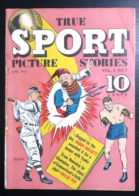 True Sport Picture Stories Vol. 2, #1, June 1943 - Willie Pep, Baseball Cover
