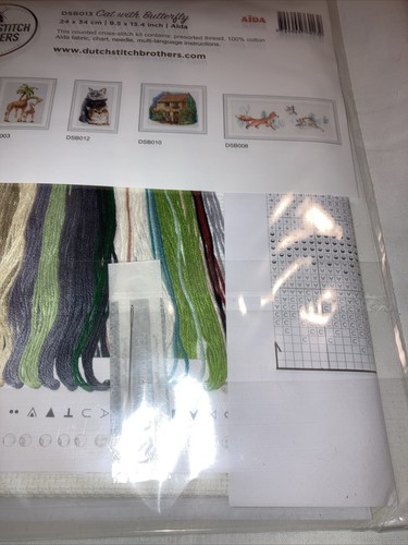 Dutch Stitch Brothers Cross-stitch kit Cat with Butterfly DSB013 Brand New!! - Picture 7 of 9