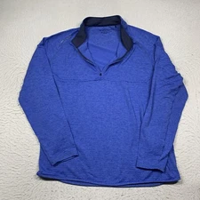 Peter Millar Maven Performance Quarter-Zip Mens XL Blue Mock Neck Long Sleeve