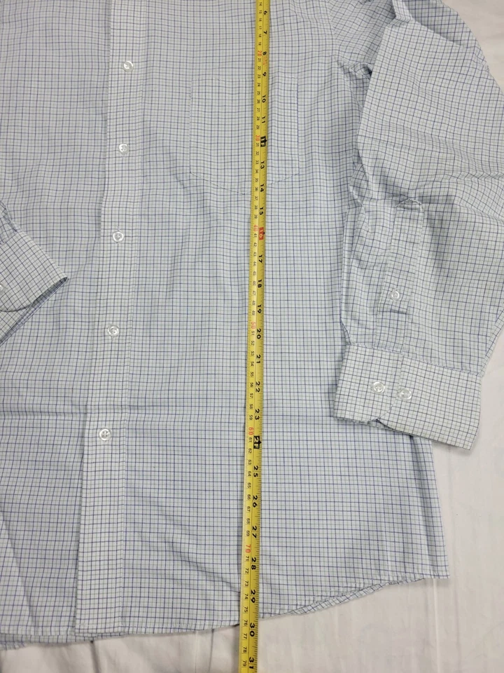 Statements Shirt Men's Size 16 16.5 34/35 Large Plaid Button Down Broadcloth - Image 4 of 4