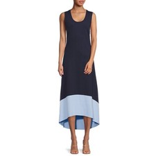 Time and Tru Women’s Pique Knit Dress with High Low Hem Size XXXL Navy--G2